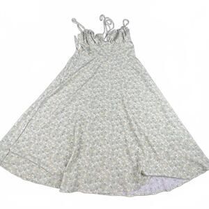 SHEIN Mint Green Floral Midi Cottagecore Dress – Size L